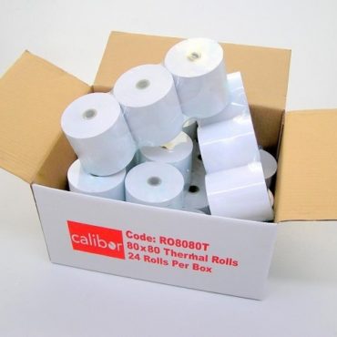 X 1 Box Receipt/Docket Printer –  Calibor thermal paper 80×80 24 Rolls/Box